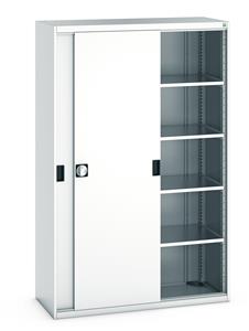 Bott Cubio Sliding Solid Door Cupboards with shelves and drawers 1600mm high option available Bott Cubio Cupboard with Sliding Doors 2000H x1300Wx525mmD